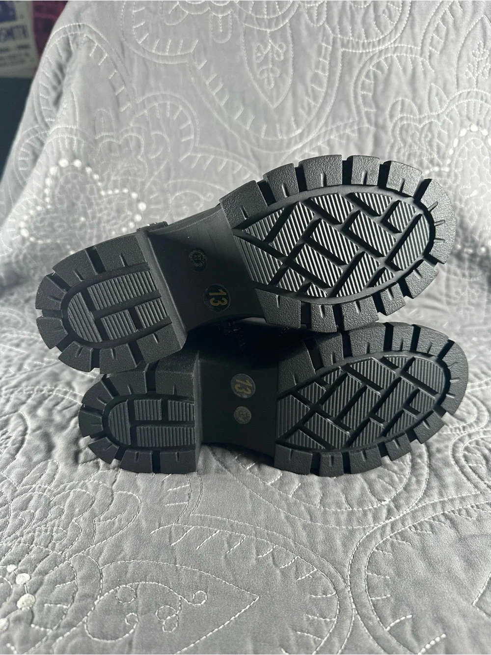 Thereabouts Little Girls Black Zuri Chunky Heel Motorcycle Boots NWT Size 13